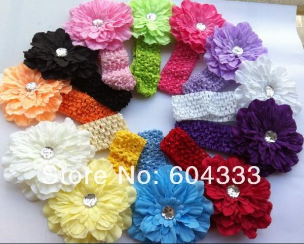 Faixa de cabelo com flor. Cores variadas