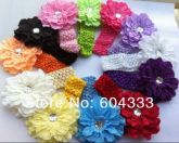 Faixa de cabelo com flor. Cores variadas